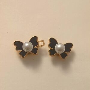 Detachable Black and Gold Butterfly Jeans Adjuster Buttons